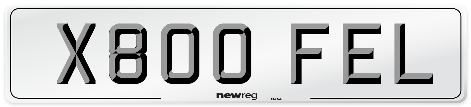 X800 FEL Number Plate from New Reg